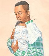 Κρατήστε το μωρό σε όρθια θέση για ένα χρονικό διάστημα μετά το τάισμα για να βοηθήσει στην πρόληψη φτύνει επάνω.