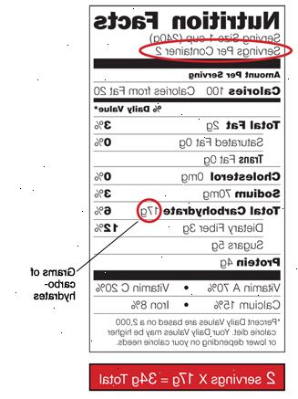 Διαβάζοντας τις ετικέτες των τροφίμων σας βοηθά να παρακολουθείτε την πρόσληψη υδατανθράκων του παιδιού σας. Θυμηθείτε να δώσουν προσοχή στην εξυπηρέτηση των μεγεθών. Εάν το παιδί σας τρώει ολόκληρο αυτό το πλαίσιο, θα έχουν φάει 34 γραμμάρια υδατανθράκων. Διαβάζοντας τις ετικέτες των τροφίμων σας βοηθά να παρακολουθείτε την πρόσληψη υδατανθράκων του παιδιού σας. Θυμηθείτε να δώσουν προσοχή στην εξυπηρέτηση των μεγεθών. Εάν το παιδί σας τρώει ολόκληρο αυτό το πλαίσιο, θα έχουν φάει 34 γραμμάρια υδατανθράκων.